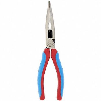 CHANNELLOCK Long Nose Plier 7-13/16 L Serrated, 38RW29