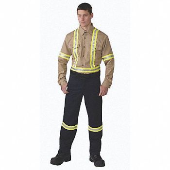 BIG BILL FR Collared Shirt 37-1/4in. Hi-Vis Gray, 38UG15