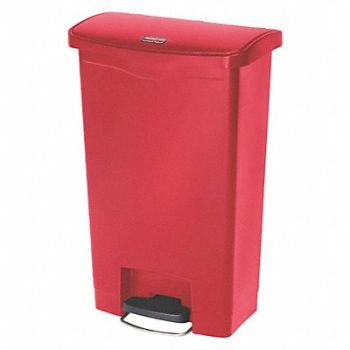RUBBERMAID COMMERCIAL PRODUCTS Trash Can Rectangular 13 gal Red, 38UJ47