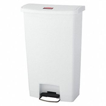 RUBBERMAID COMMERCIAL PRODUCTS Trash Can Rectangular 18 gal White, 38UJ53