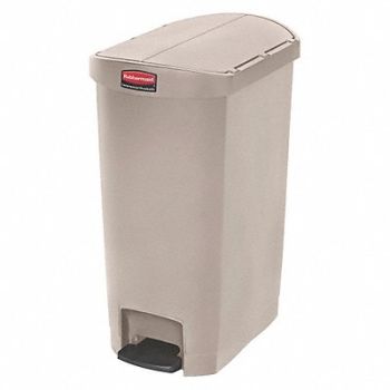 RUBBERMAID COMMERCIAL PRODUCTS Trash Can Rectangular 13 gal Beige, 38UJ61