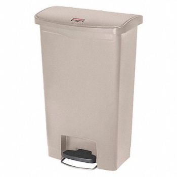 RUBBERMAID COMMERCIAL PRODUCTS Trash Can Rectangular 13 gal Beige, 38UJ62