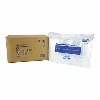 RELOC ZIPPIT Reclosable Poly Bag Zip Seal PK1000, 38UV39