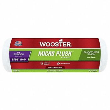 WOOSTER Roller Cover 9 L 5/16 Nap Microfiber, 38UX77