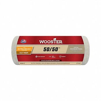 WOOSTER RollerCover 9 L 1 1/4 Nap Polyester/Wool, 38UY02