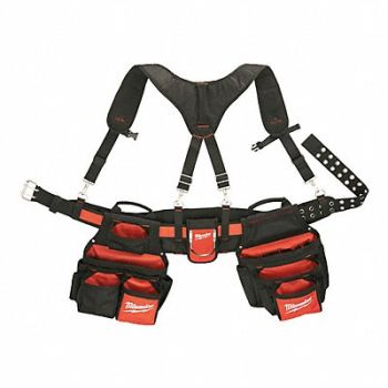 MILWAUKEE Black Tool Belt Nylon, 38UZ41