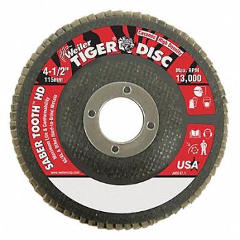WEILER J1573 Fiber Disc 4 1/2 in Dia 7/8in Arbor, 38UZ42