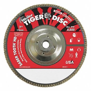 WEILER J1574 Flap Disc Ceramic Alumina 8600rpm 40Grit, 38UZ51