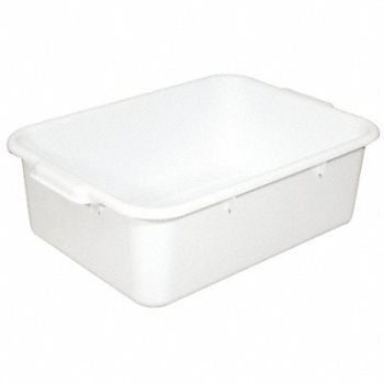 CRESTWARE H6052 Bus Tub White Polypropylene 7 in Height, 38UZ59
