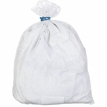 GRAINGER APPROVED Laundry Bag White Rubber Closure PK12, 38UZ93