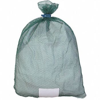 GRAINGER APPROVED Laundry Bag Green Rubber Closure PK12, 38UZ95