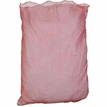 GRAINGER APPROVED Mesh Laundry Bag Red Polyester PK12, 38VA08