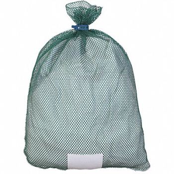 GRAINGER APPROVED Mesh Laundry Bag Green With Closure PK12, 38VA11