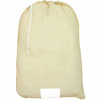 GRAINGER APPROVED Mesh Laundry Bag Yellow Drawcord PK12, 38VA15
