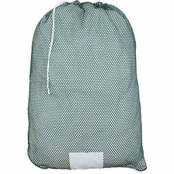 GRAINGER APPROVED Mesh Laundry Bag Green Drawcord PK12, 38VA16