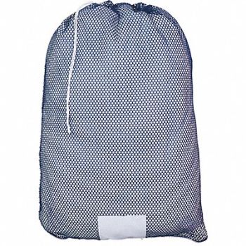 GRAINGER APPROVED Mesh Laundry Bag Blue Spring Lock PK12, 38VA17