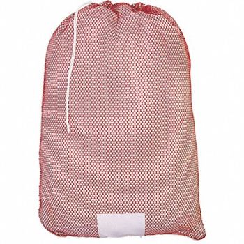GRAINGER APPROVED Mesh Laundry Bag Red Drawcord PK12, 38VA18