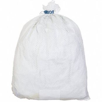 GRAINGER APPROVED Mesh Laundry Bag White with Closure PK12, 38VA24