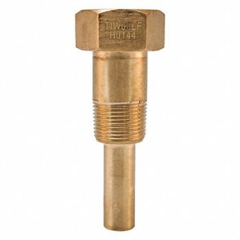 WINTERS Industrial Thermowell 3.5in. Stem Brass, 38VL16