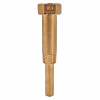 WINTERS Industrial Thermowell 6in. Stem Brass, 38VL17