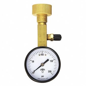 WINTERS Air Over Water Test Gauge Kt 0 to 200psi, 38VL20