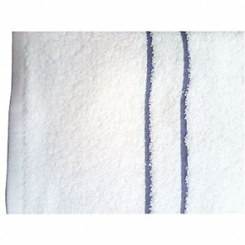 MARTEX Pool Towel White w/Blue Dobby PK12, 38W334