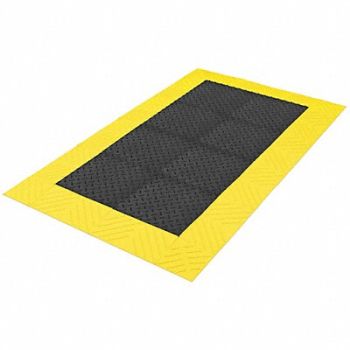 NOTRAX Antifatigue Mat Black YllwBrdr 4ft.x6ft., 38W620
