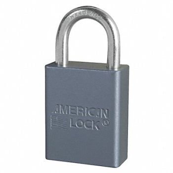 AMERICAN LOCK Keyed Padlock 3/4 in Rectangle Gray, 38W786