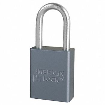 AMERICAN LOCK Keyed Padlock 3/4 in Rectangle Gray, 38W788