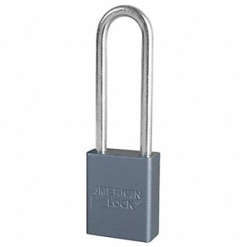 AMERICAN LOCK Keyed Padlock 3/4 in Rectangle Gray, 38W790