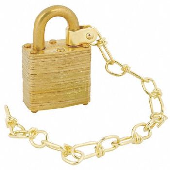 MASTER LOCK Keyed Padlock 5/8 in Rectangle Gold PK5, 38W804