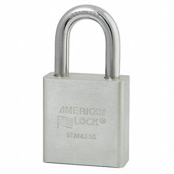 AMERICAN LOCK Keyed Padlock 3/4 in Rectangle Silver, 38W812