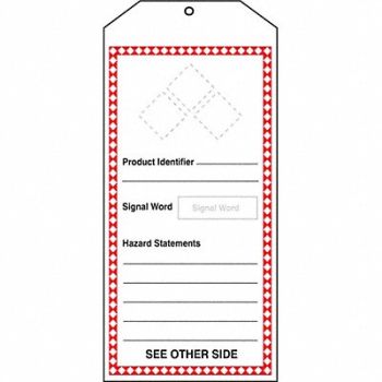 ACCUFORM GHS Tags Prod Identif 8-1/2x3-7/8In PK5, 38W952