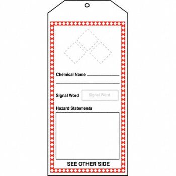 ACCUFORM GHS Tags Chemical Name 8-1/2x3-7/8In PK5, 38W955