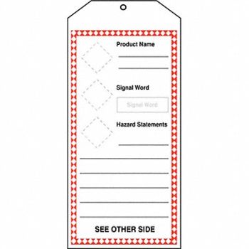 ACCUFORM GHS Jumbo Tags Prod Name 8.5x3.875In PK5, 38W958