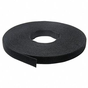 VELCRO BRAND Hook-and-Loop Cable Tie Roll 75 ft Black, 38W990