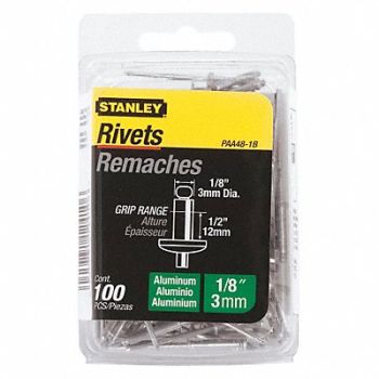 STANLEY Rivet Blind 1/8In 155Lb. PK100, 38WF41