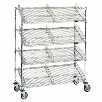 GRAINGER APPROVED Suture Cart 48x69 Chrome 5 Shelves, 38X045