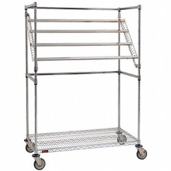 GRAINGER APPROVED Sterile Wrap Cart 48x68 Chrome 1 Shelf, 38X066