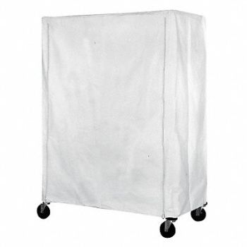 EAGLE GROUP Cart Cover 72x24x86 White Poly Zipper, 38X317