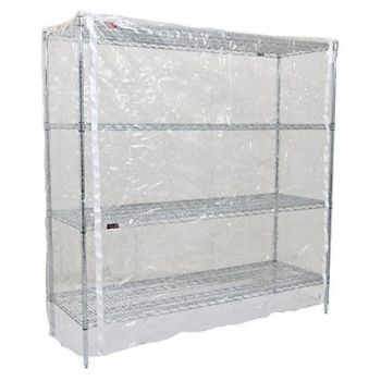 EAGLE GROUP Cart Cover 60x24x63 Clear Vinyl Zipper, 38X452