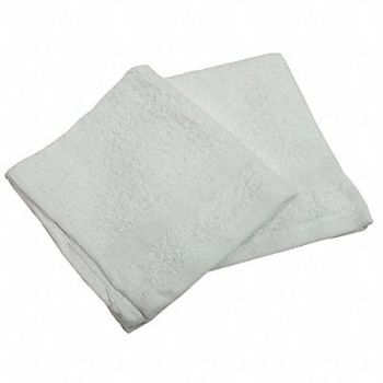 R R TEXTILE Wash Cloth 12x12 In White PK12, 38X621