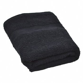 R R TEXTILE Hand Towel 16x27 In Black PK12, 38X627