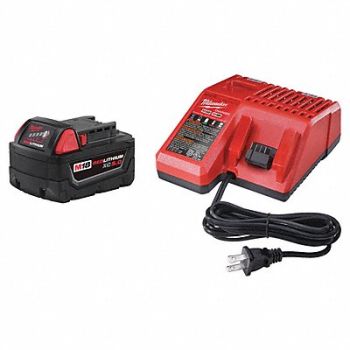 MILWAUKEE Battery and Charger Kit 5.0 Ah Li-Ion, 38XH99