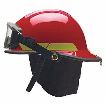 BULLARD Fire Helmet Thermoglas(R)/FG Shell Red, 38YA09