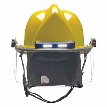 BULLARD Fire Helmet Traklite(R) System Yllw, 38XZ98