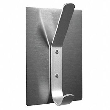 MAGNA VISUAL Magnetic Coat Hook 4 in W Satin Steel, 38Y319