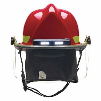 BULLARD Fire Helmet Traklite(R) Light System Red, 38YA06