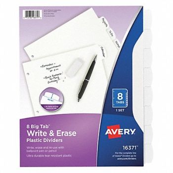 AVERY Binder Divider Write-On Tabs White, 38YV64
