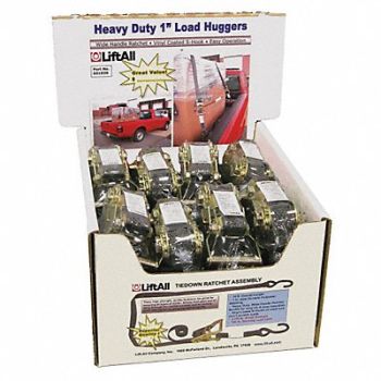 LIFT-ALL Tie Down Strap Ratchet Poly 15 ft PK16, 38Z871
